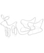 Decoratiune de Craciun cu ren si sanie, 252 leduri, exterior