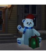 Urs polar gonflabil de Craciun cu LED, 1,8 m, interior/exterior