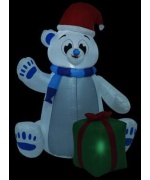 Urs polar gonflabil de Craciun cu LED, 1,8 m, interior/exterior