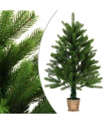 Set pom de Craciun artificial LED-uri&globuri, verde, 90 cm
