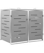 Magazie pentru doua pubele, 138x77,5x115,5 cm, otel inoxidabil