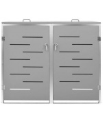 Magazie pentru doua pubele, 138x77,5x115,5 cm, otel inoxidabil