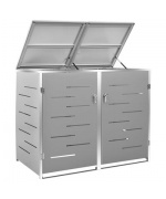 Magazie pentru doua pubele, 138x77,5x115,5 cm, otel inoxidabil