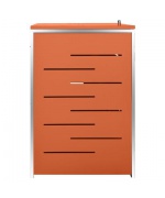 Magazie pentru trei pubele, 207x77,5x115 cm, otel inoxidabil