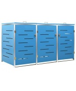Magazie pentru trei pubele, 207x77,5x115 cm, otel inoxidabil