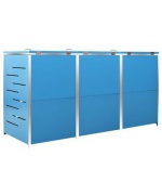 Magazie pentru trei pubele, 207x77,5x115 cm, otel inoxidabil