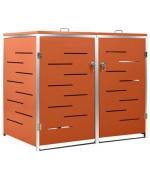 Magazie pentru doua pubele, 138x77,5x115,5 cm, otel inoxidabil