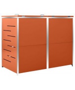 Magazie pentru doua pubele, 138x77,5x115,5 cm, otel inoxidabil