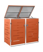 Magazie pentru doua pubele, 138x77,5x115,5 cm, otel inoxidabil
