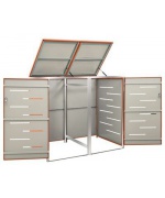 Magazie pentru doua pubele, 138x77,5x115,5 cm, otel inoxidabil