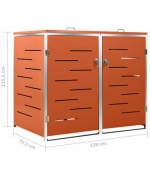 Magazie pentru doua pubele, 138x77,5x115,5 cm, otel inoxidabil