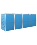 Magazie pentru patru pubele 276,5x77,5x115,5 cm otel inoxidabil