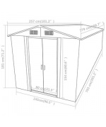 Sopron de gradina, maro, 257x779x181 cm, otel zincat