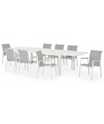 Set mobilier ARTIMES/STREAM terasa si gradina, 8 scaune si masa extensibila