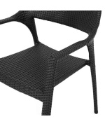 Scaun suprapozabil gradina/terasa GOLF,negru