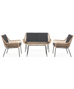 Set mobilier VISBY terasa/gradina, canapea 2 locuri, 2 fotolii si masuta