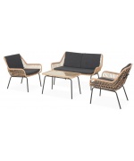 Set mobilier VISBY terasa/gradina, canapea 2 locuri, 2 fotolii si masuta