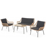 Set mobilier VISBY terasa/gradina, canapea 2 locuri, 2 fotolii si masuta