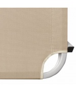 Sezlonguri de plaja, 2 buc., cu masa, crem, aluminiu