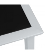 Sezlonguri de plaja, 2 buc., cu masa, crem, aluminiu