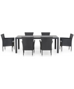 Set mobilier ENCORE terasa/gradina, 6 scaune si masa dreptunghiulara mare