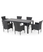 Set mobilier ENCORE terasa/gradina, 6 scaune si masa dreptunghiulara mare
