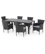 Set mobilier ENCORE terasa/gradina, 6 scaune si masa dreptunghiulara mare