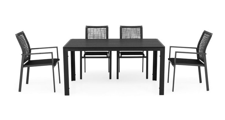 Set mobilier ENCORE/MAURO terasa/gradina, 4 scaune si masa dreptunghiulara Alti producatori